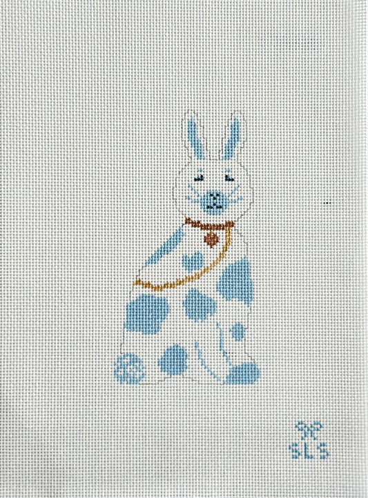 Chinoiserie Bunny White/ Blue Spots