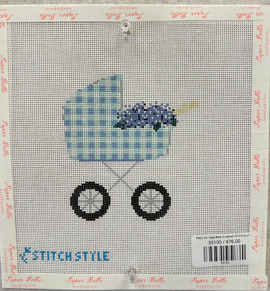Baby Carriage Blue Gingham STICH GUIDE